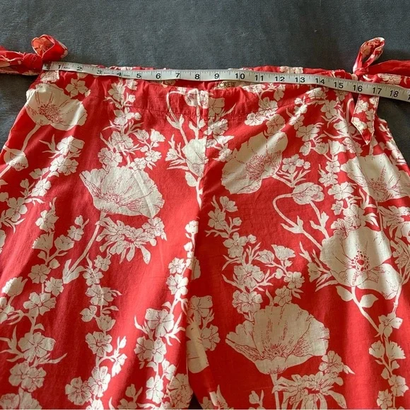 NWT J. Crew Crop Flare Leg Lightweight Floral Coral Pants Size XS - Picture 4 of 9
